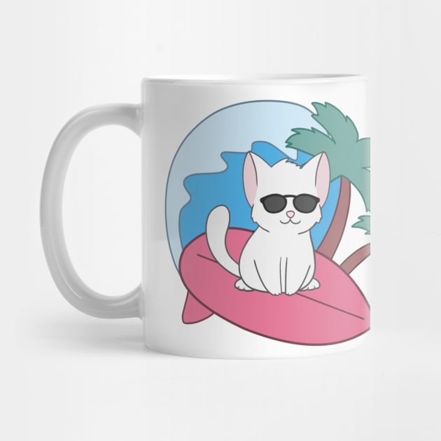 White Cat at the beach by BiscuitSnack